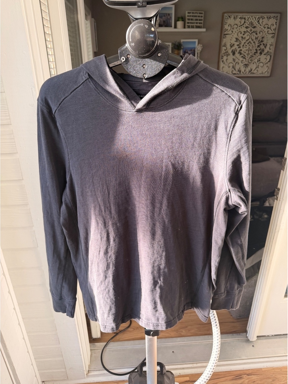 prAna gray hooded long sleeve top